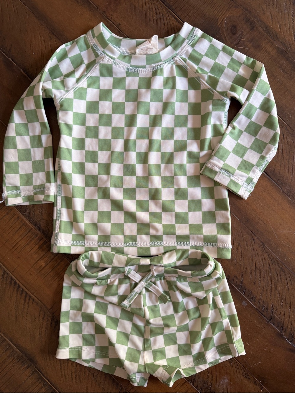 SIIX Collection Swim Set Lime Checkerboard